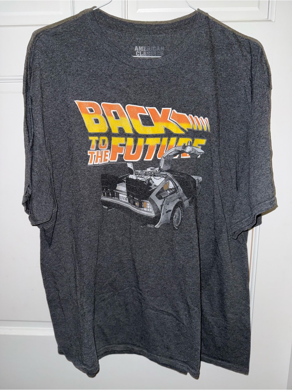 American Classic Men's 'Back to the Future' Graphic Tee - Charcoal